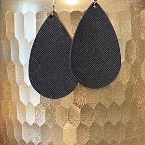 Nickel & Suede Navy Earrings (size SMALL)